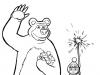 Новогодние раскраски на тему маша и медведь Шаблон маша и медведь для раскрашивания